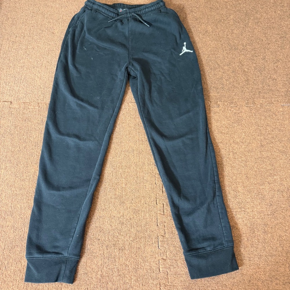 Jordan Boys Black Sweatpants Jumpman Logo Fleece Joggers XL 13-15 Years gym fit